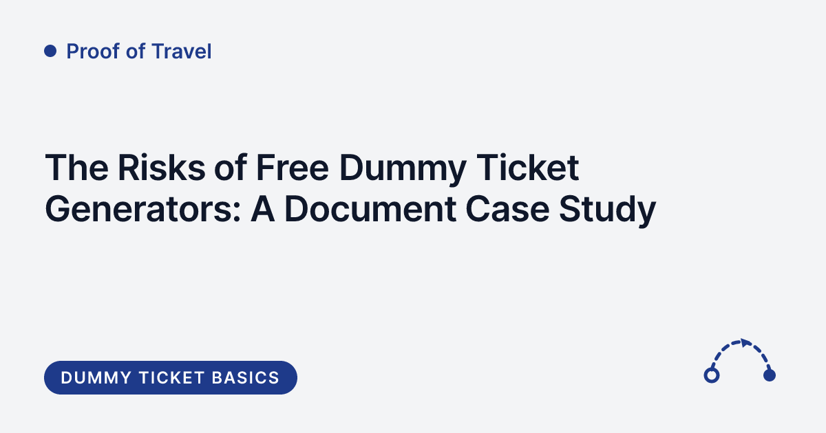 Proof of Travel - risks of free dummy ticket generator sites