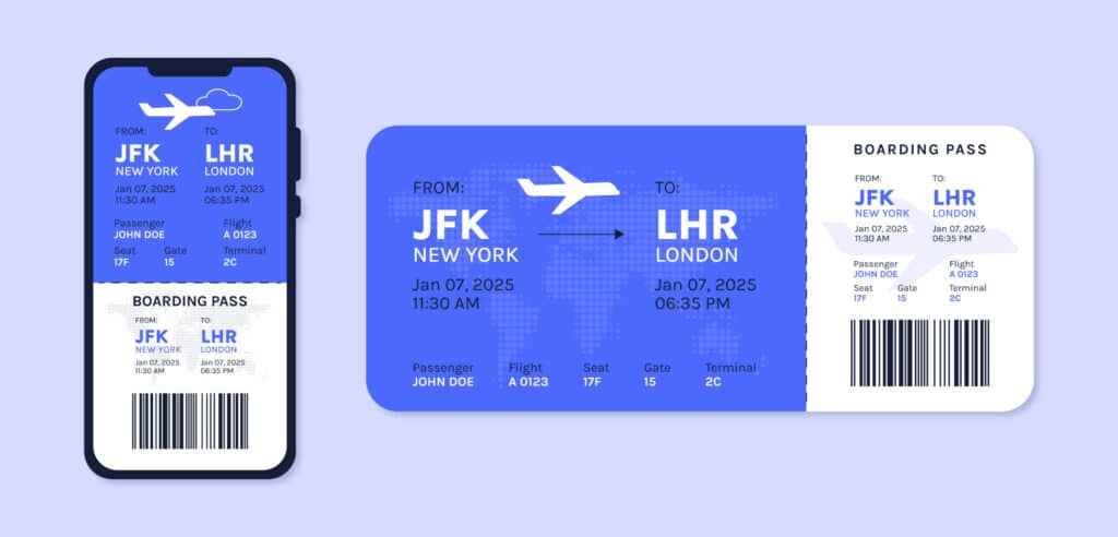 Sample dummy flight reservation for visa application
